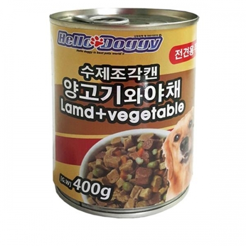 헬로도기 수제조각캔(주식캔) 400g _ 양고기와야채 10개묶음