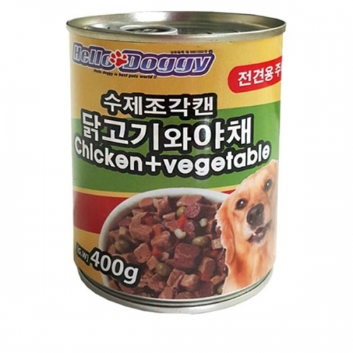 헬로도기 수제조각캔(주식캔) 400g _ 닭고기와야채 10개묶음