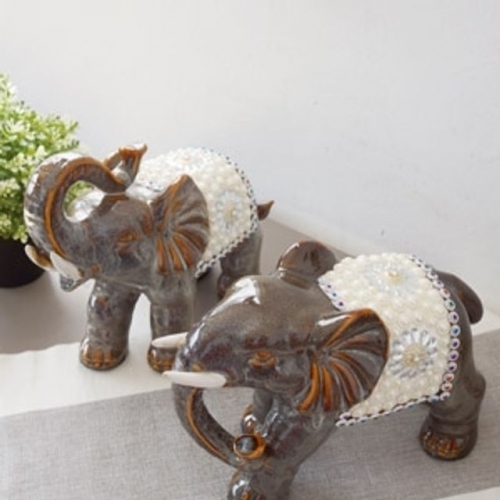 진주 도자기 코끼리 2P 옹기그릇 예쁜그릇