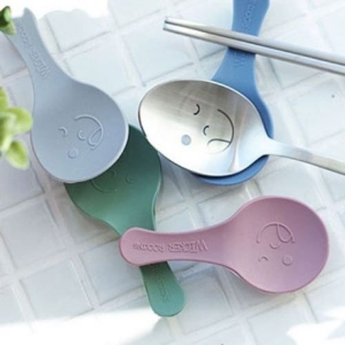 파스텔 실리콘 숟가락 젓가락 수저받침 4P세트
