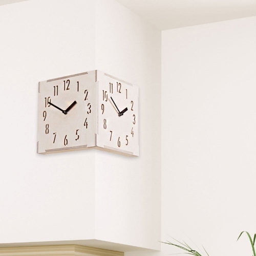 타임데코 거실 코너 벽시계 19cm (소 내츄럴)