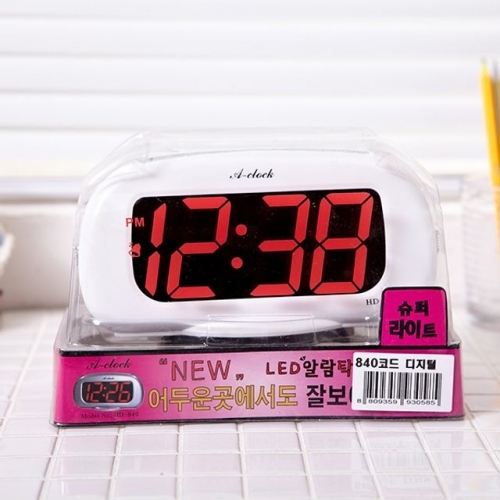 무소음시계 840전기전자탁상시계 화이트