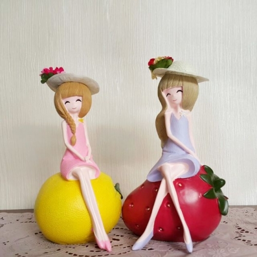 딸기 레몬 아가씨 세트  인테리어 소품 장식인형 집들이 선물
