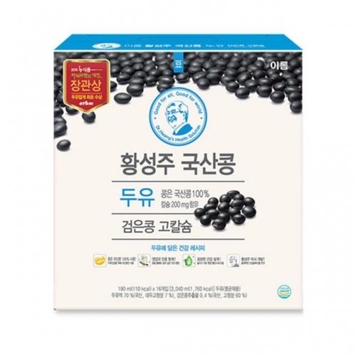 황성주 국산콩두유 (검은콩고칼슘) 190ml 16팩 x 1개