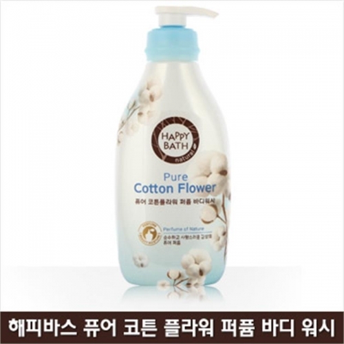 D_해피바스 퓨어 코튼 플라워퍼퓸 바디로션 450g 목화