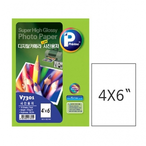 디지털카메라고광택사진용지V7301_4x6_10매박스20권입