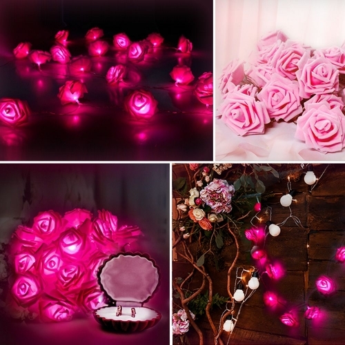 LED 플라워가랜드 플라워전구 꽃전구 인테리어조명 핑크