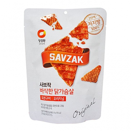 청정원 SAVZAK 사브작 바삭한 닭가슴살 오븐구이 오리지널 30g.