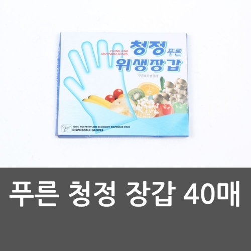 푸른 청정 장갑 40매 푸른청정장갑 비닐장갑 일회용장