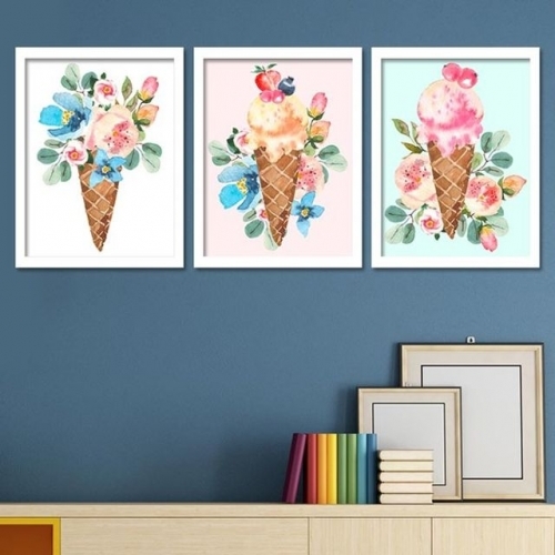 보석십자수 5D 아이스크림 꽃 시리즈(30x40cm)액자세트