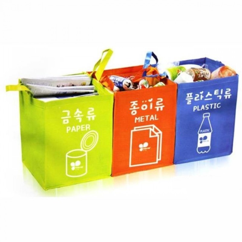 3단 재활용 분리수거함 쓰레기분리수거함 쓰레기통