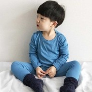 남녀 공용 아기옷 아동 주니어 골지 상하의 실내복