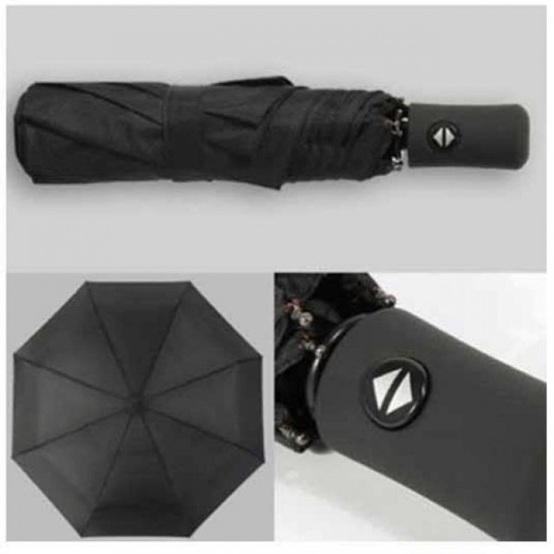 시크 블랙 휴대용 가볍고 간편한 접이식 3단 우산