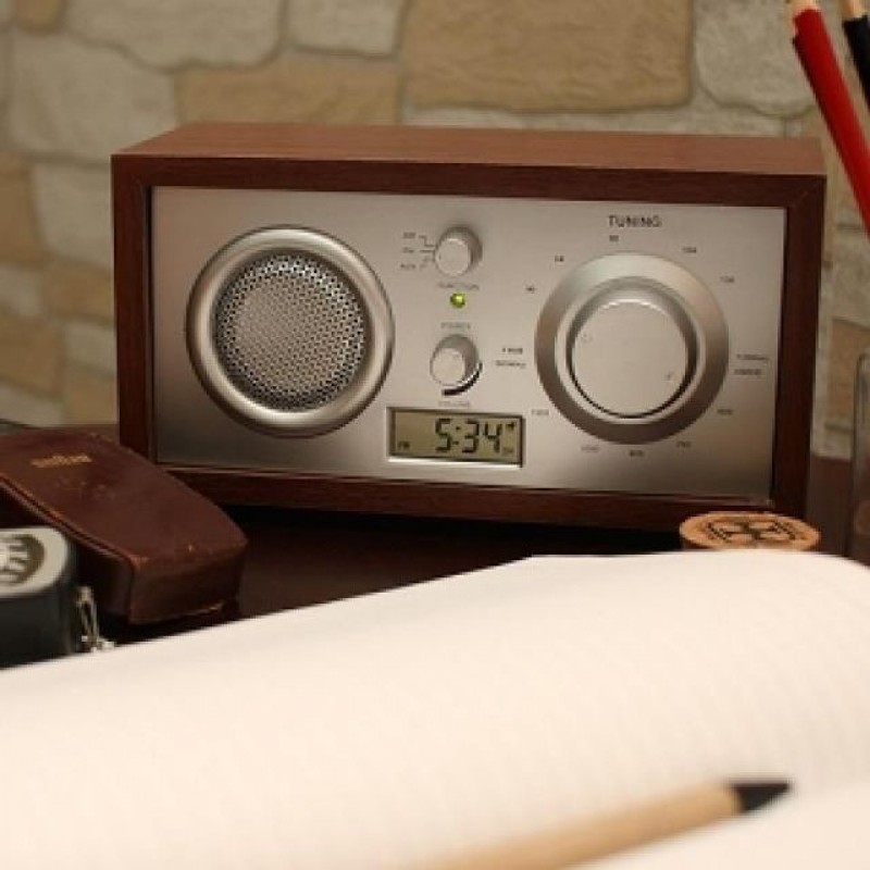 (한정) Wooden retro radio - Dark Brown