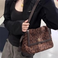 코치 에타 플랩 숄더백 시그니처 셰닐 CCE58