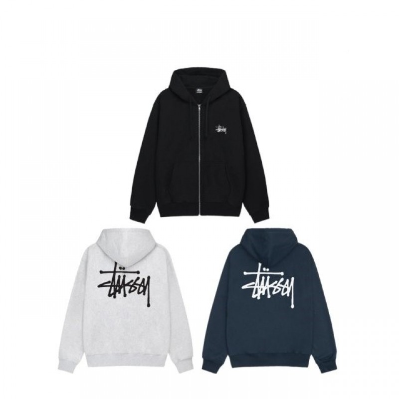 스투시 베이직 로고 풀오버 후드티 집업 STUSSY Basic ZIP Hood