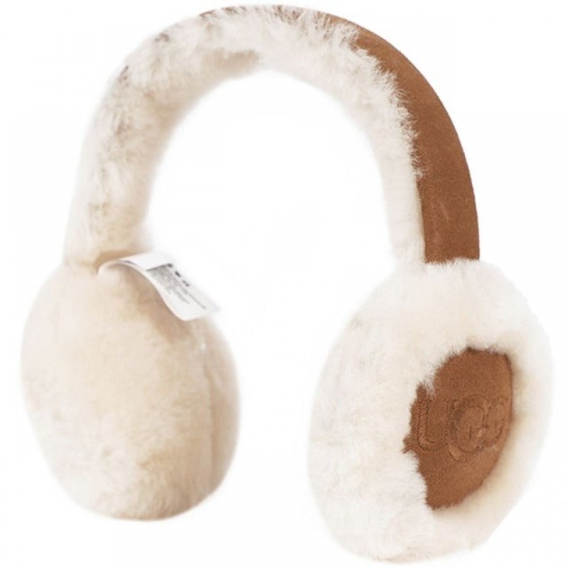 어그 UGG 엠브로이더드 로고 이어머프 양모 귀마개 체스트넛 20955-CHE